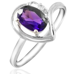 喜九尊925纯银镶嵌天然紫水晶戒指 融合传统工艺与现代智能的时尚指环